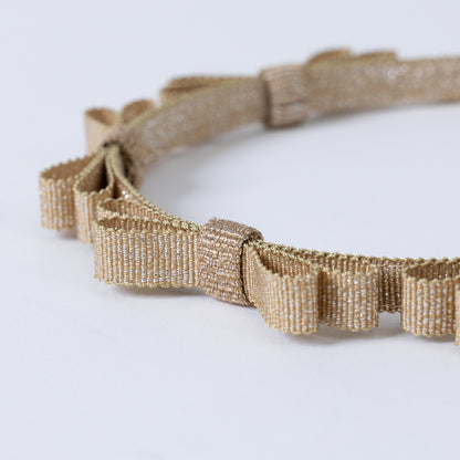 Glitter Mini Ribbon Headband【GOLD】