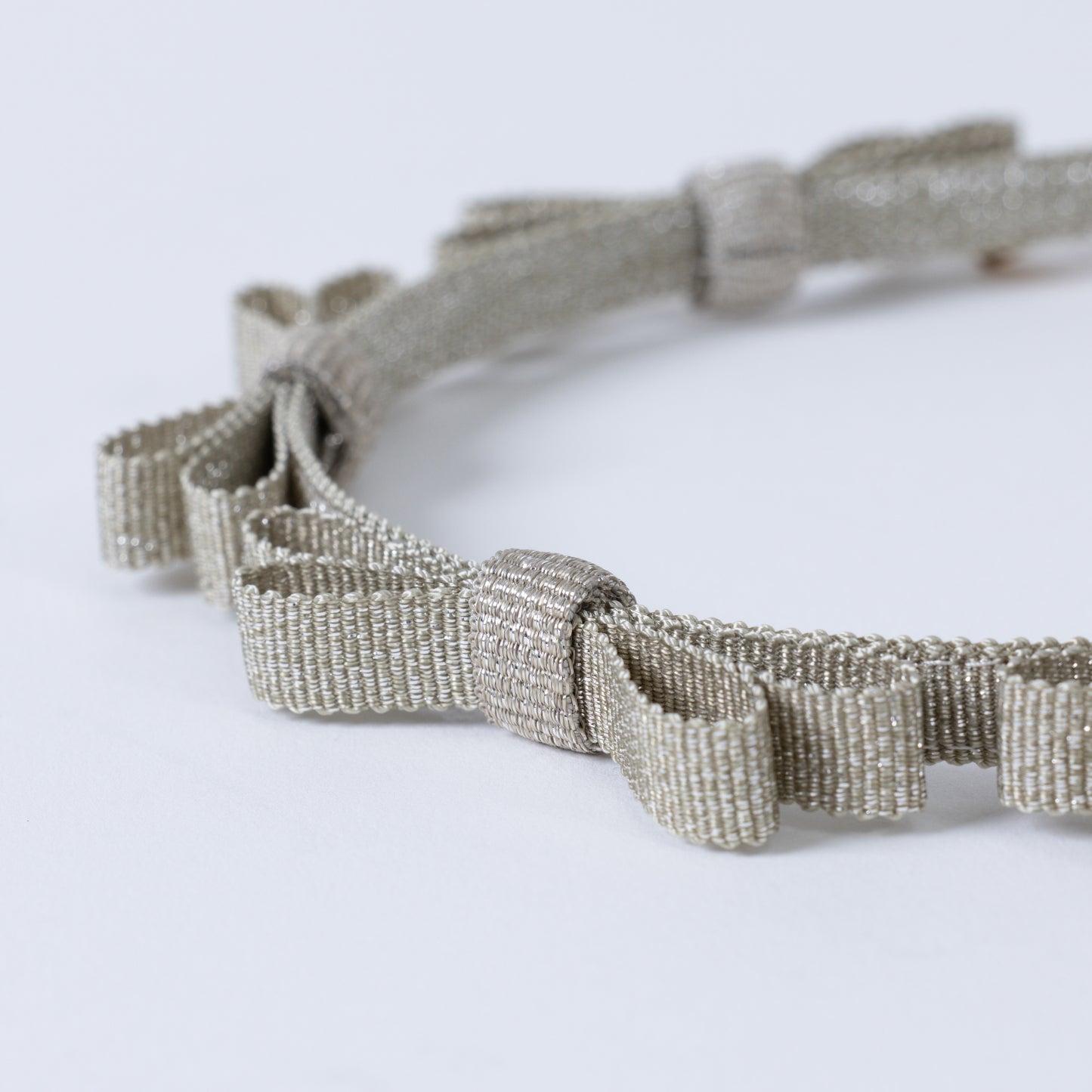 Glitter Mini Ribbon Headband【SILVER】