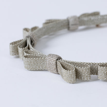 Glitter Mini Ribbon Headband【SILVER】