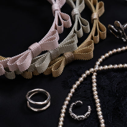 Glitter Mini Ribbon Headband【SILVER】