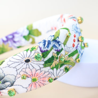 Flower Silk×Lime Green Bijou Headband