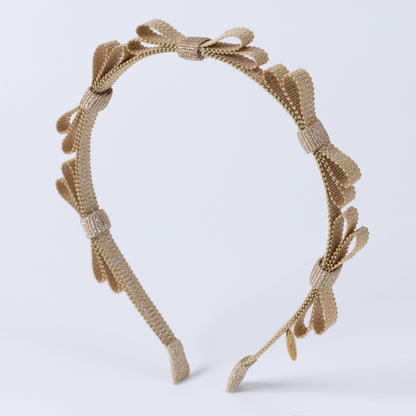 Glitter Mini Ribbon Headband【GOLD】