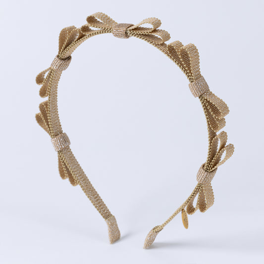 Glitter Mini Ribbon Headband【GOLD】