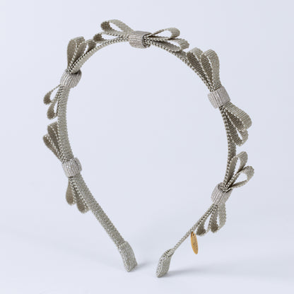 Glitter Mini Ribbon Headband【SILVER】
