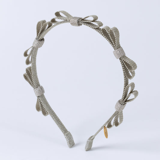 Glitter Mini Ribbon Headband【SILVER】