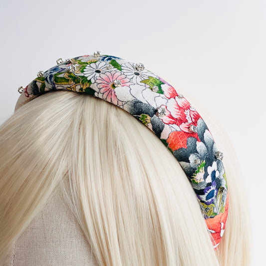 Flower Silk×Clear Bijou Headband