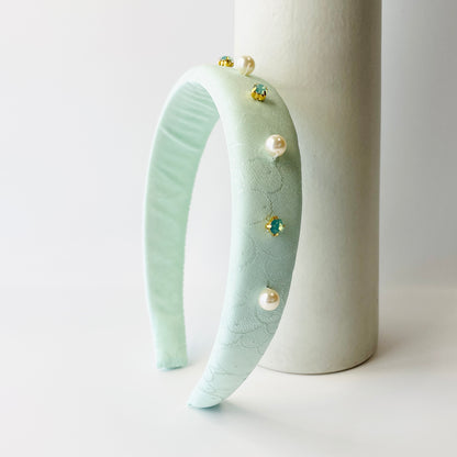 Silk×Perl Bijou Headband【MINT】