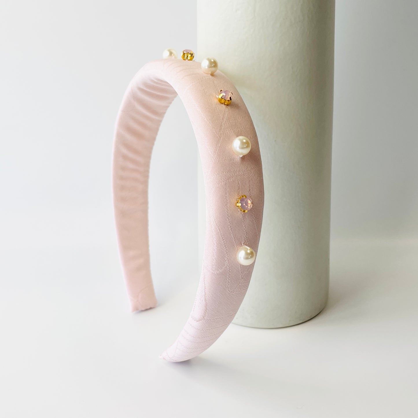 Silk×Perl Bijou Headband【PINK】