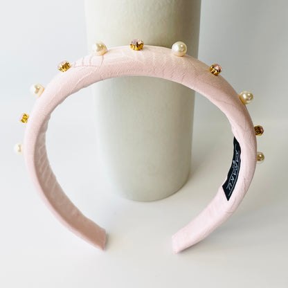 Silk×Perl Bijou Headband【PINK】